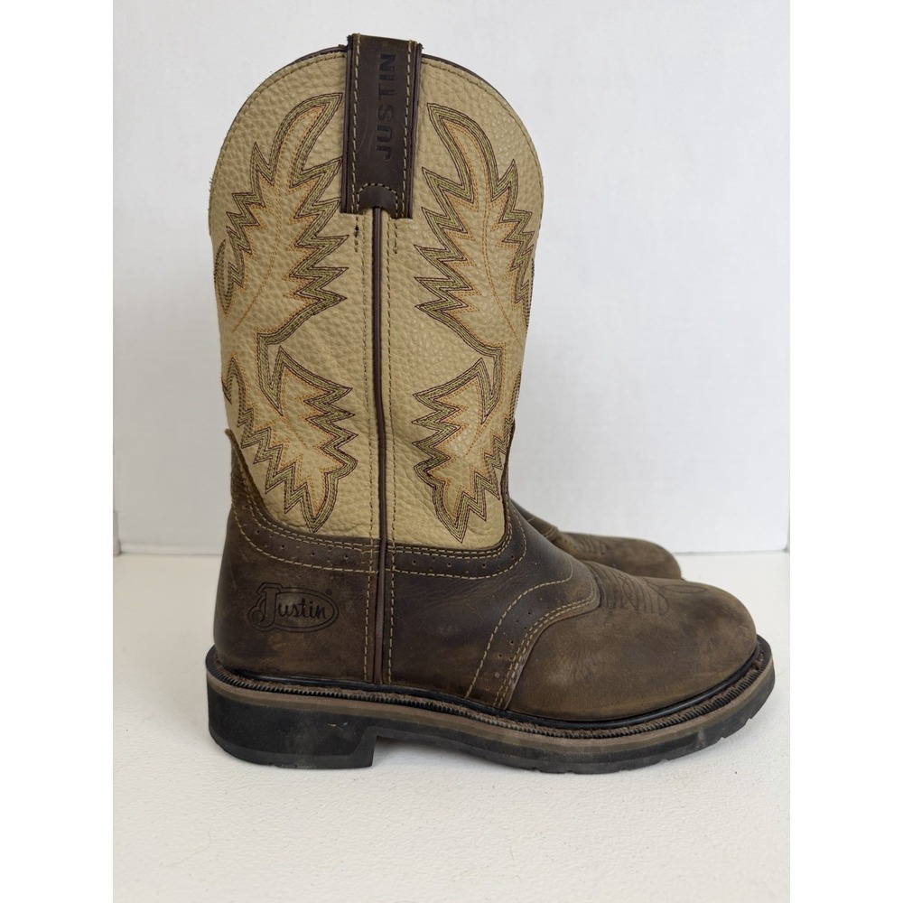 Justin Original Workboots Superintendent Electrical Soft Toe Work Mens Size 7D